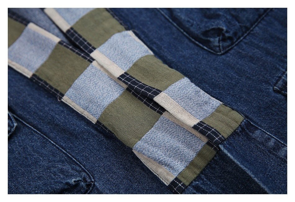 Unique Multi - Pocket Denim Chambray Shirt on Sale - Men's and Women's Short Sleeve Vintage Style - Seakoff