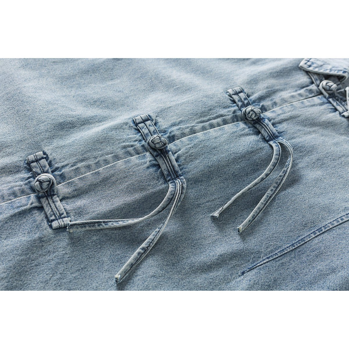 Unique Toggle Denim Chambray Shirt on Sale - Men's and Women's Short Sleeve Vintage Style - Seakoff