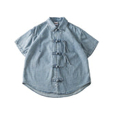 Unique Toggle Denim Chambray Shirt on Sale - Men&