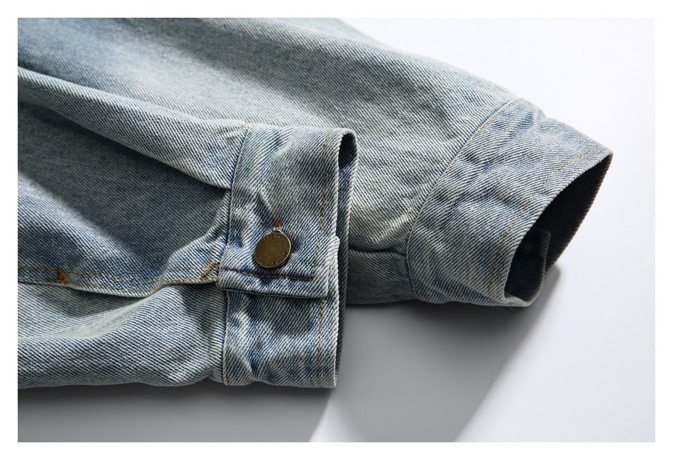 Unique Vintage Denim Chambray Jacket on Sale - Men's and Women's Distressed Short Sleeve - Seakoff