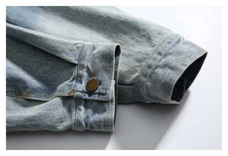 Unique Vintage Denim Chambray Jacket on Sale - Men's and Women's Distressed Short Sleeve - Seakoff