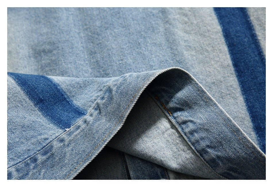 Unique Vintage Denim Chambray Jacket on Sale - Men's and Women's Distressed Short Sleeve - Seakoff