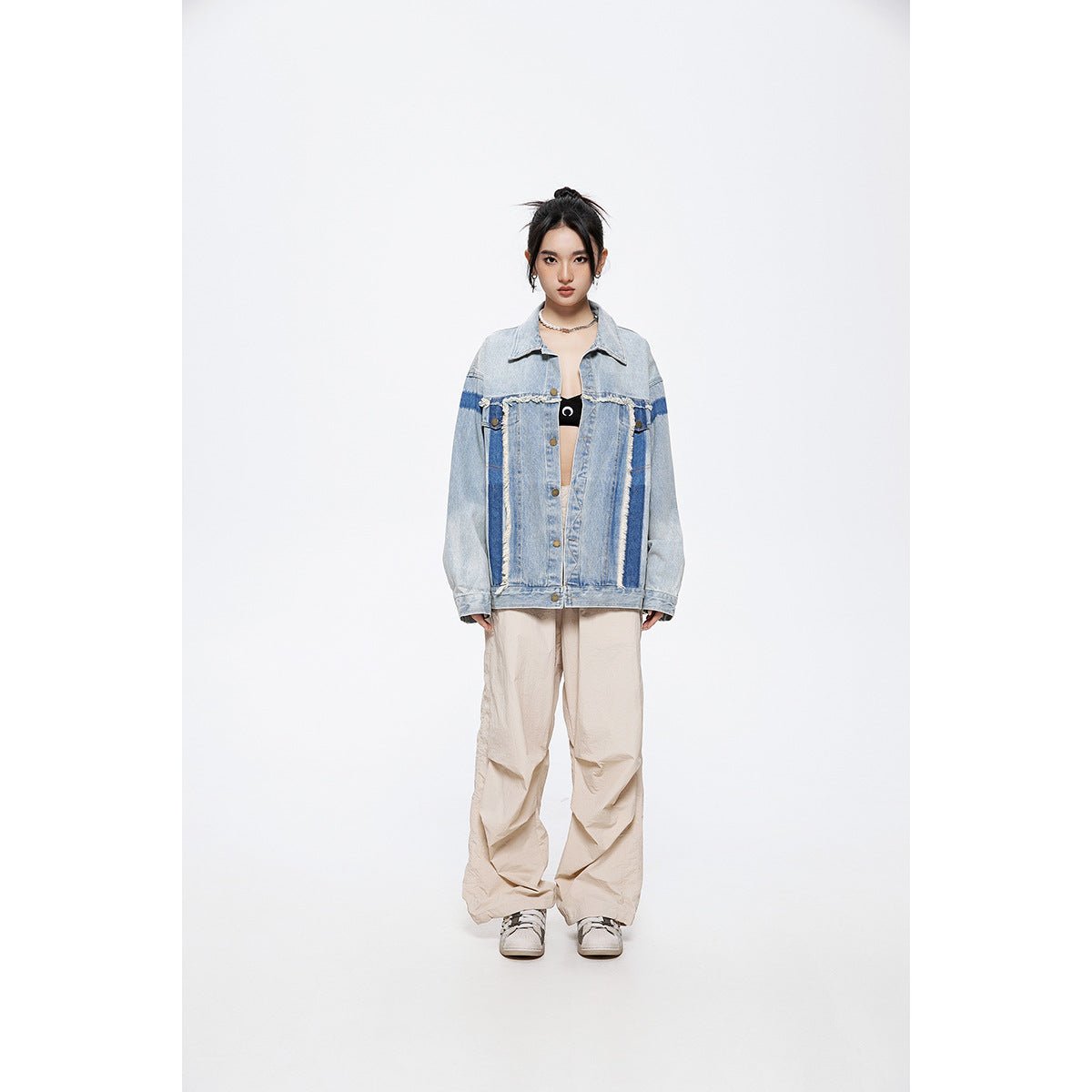Unique Vintage Denim Chambray Jacket on Sale - Men's and Women's Distressed Short Sleeve - Seakoff