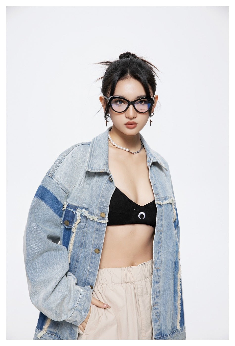 Unique Vintage Denim Chambray Jacket on Sale - Men's and Women's Distressed Short Sleeve - Seakoff