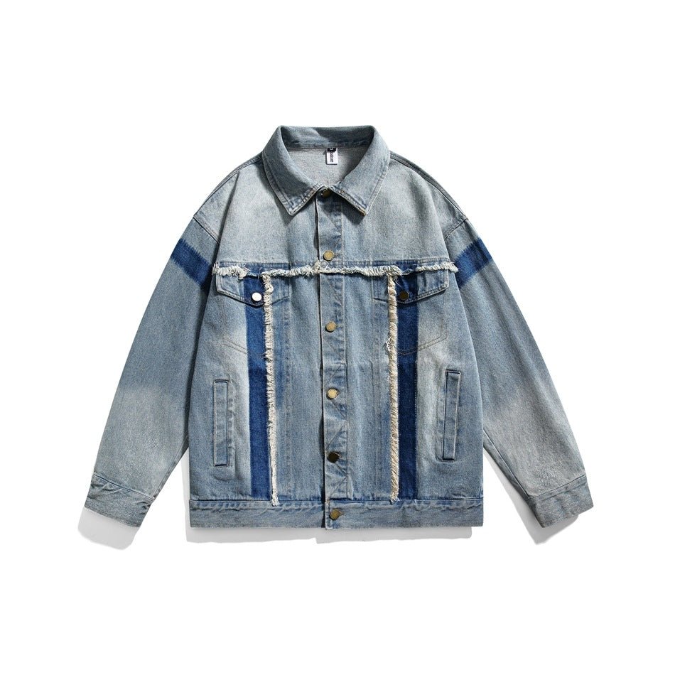 Unique Vintage Denim Chambray Jacket on Sale - Men's and Women's Distressed Short Sleeve - Seakoff