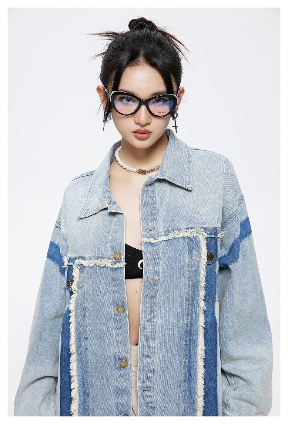 Unique Vintage Denim Chambray Jacket on Sale - Men's and Women's Distressed Short Sleeve - Seakoff