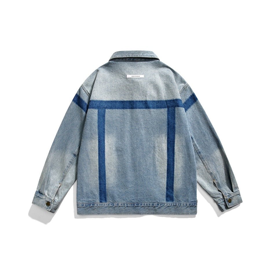 Unique Vintage Denim Chambray Jacket on Sale - Men's and Women's Distressed Short Sleeve - Seakoff