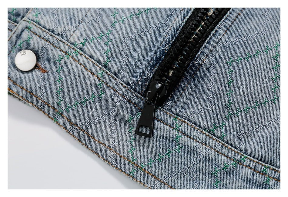 Vintage Denim Chambray Jacket on Sale - Men's and Women's Patterned Short Sleeve - Seakoff