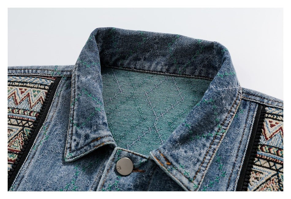 Vintage Denim Chambray Jacket on Sale - Men's and Women's Patterned Short Sleeve - Seakoff