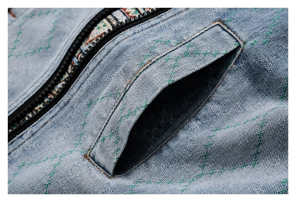 Vintage Denim Chambray Jacket on Sale - Men's and Women's Patterned Short Sleeve - Seakoff