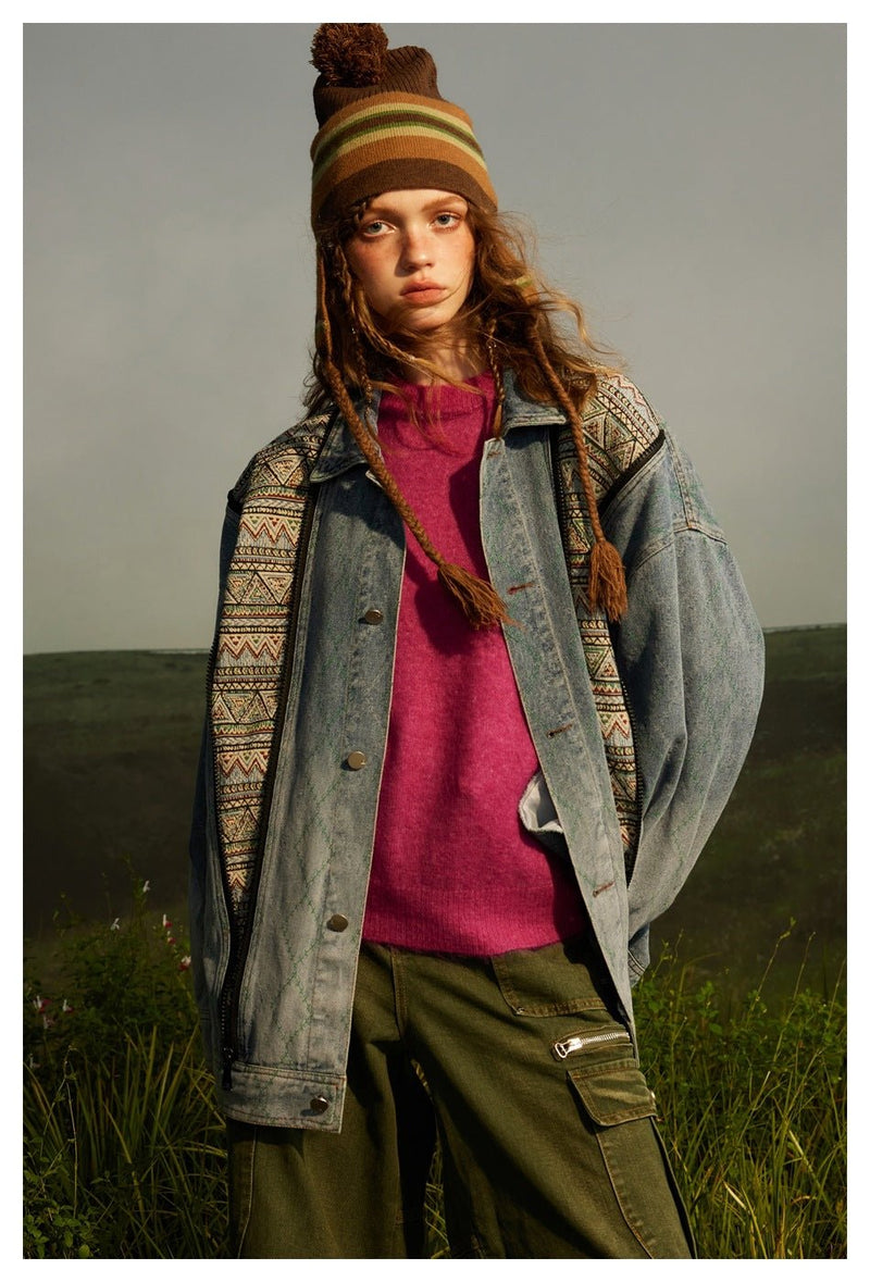 Vintage Denim Chambray Jacket on Sale - Men's and Women's Patterned Short Sleeve - Seakoff