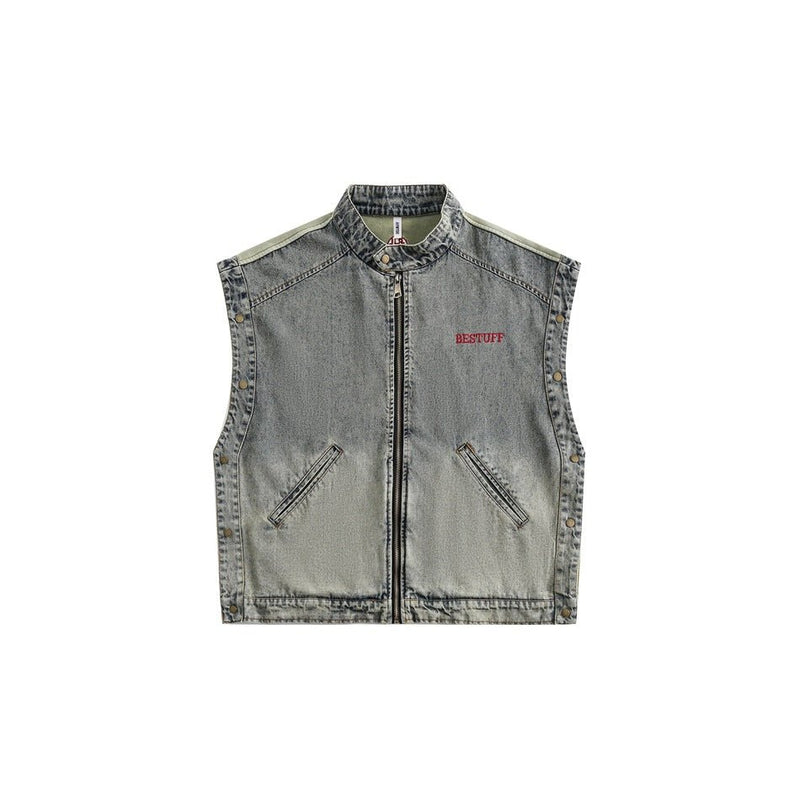 Vintage Distressed Denim Bomber Jacket on Sale - Men's and Women's Long Sleeve - Seakoff