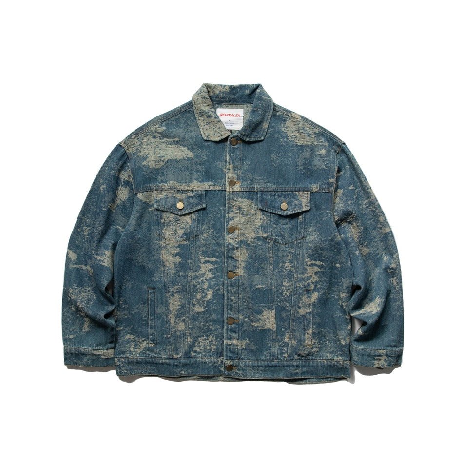 Vintage Distressed Denim Jacket on Sale - Men's and Women's Long Sleeve Classic Style - Seakoff