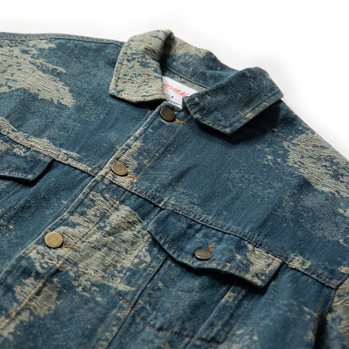 Vintage Distressed Denim Jacket on Sale - Men's and Women's Long Sleeve Classic Style - Seakoff