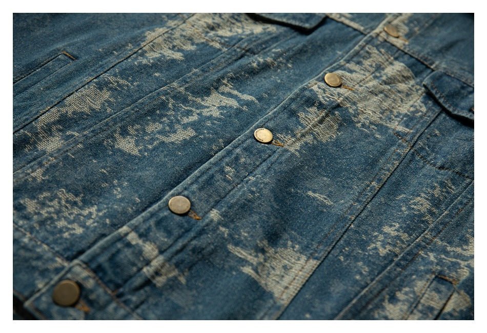 Vintage Distressed Denim Jacket on Sale - Men's and Women's Long Sleeve Classic Style - Seakoff