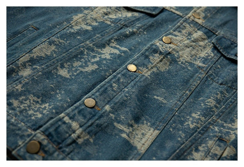 Vintage Distressed Denim Jacket on Sale - Men's and Women's Long Sleeve Classic Style - Seakoff