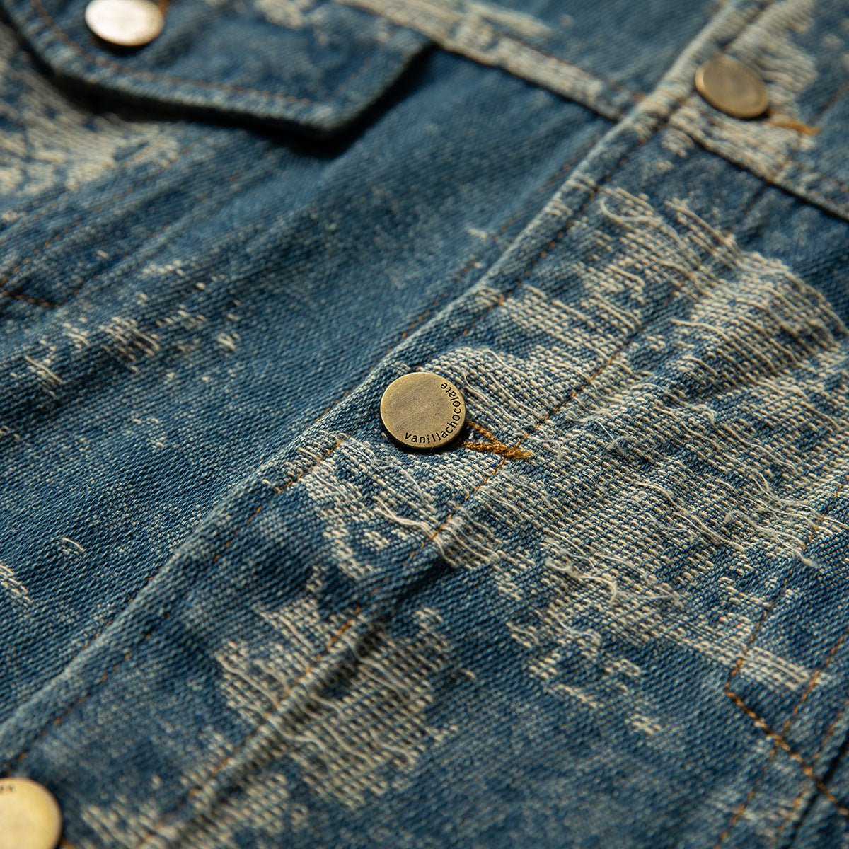 Vintage Distressed Denim Jacket on Sale - Men's and Women's Long Sleeve Classic Style - Seakoff