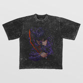 Vintage Solo Leveling Anime Graphic Tee - Shadow Monarch with Dagger Design | Premium Quality Shirt - Seakoff