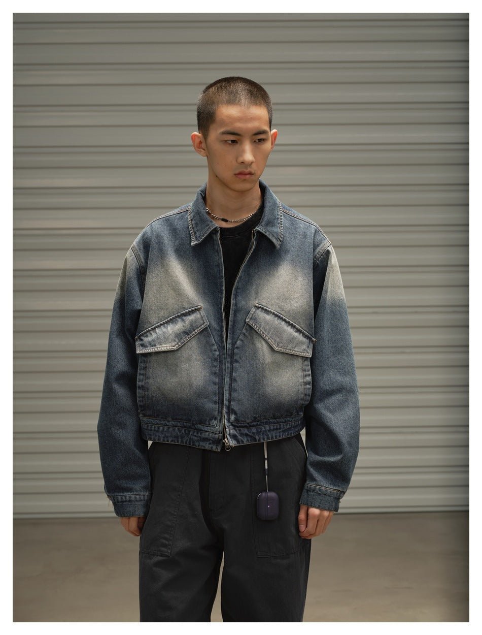 Vintage Washed Denim Chambray Jacket on Sale - Men's and Women's Long Sleeve Classic Style - Seakoff