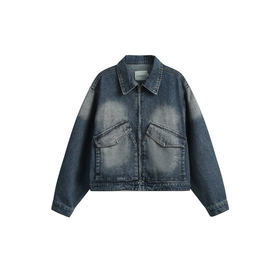 Vintage Washed Denim Chambray Jacket on Sale - Men's and Women's Long Sleeve Classic Style - Seakoff