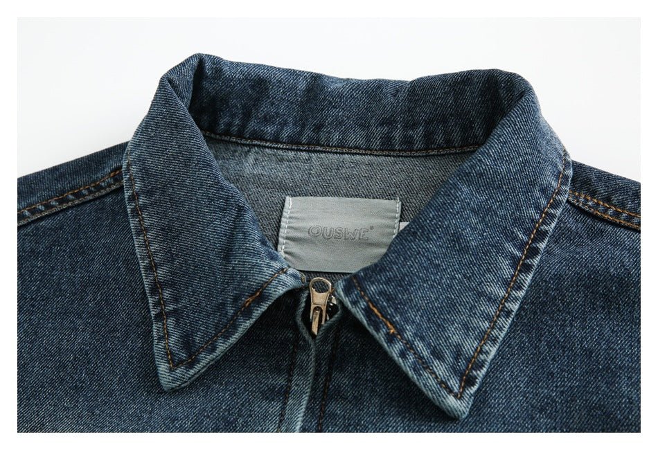 Vintage Washed Denim Chambray Jacket on Sale - Men's and Women's Long Sleeve Classic Style - Seakoff