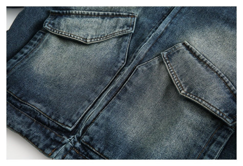 Vintage Washed Denim Chambray Jacket on Sale - Men's and Women's Long Sleeve Classic Style - Seakoff