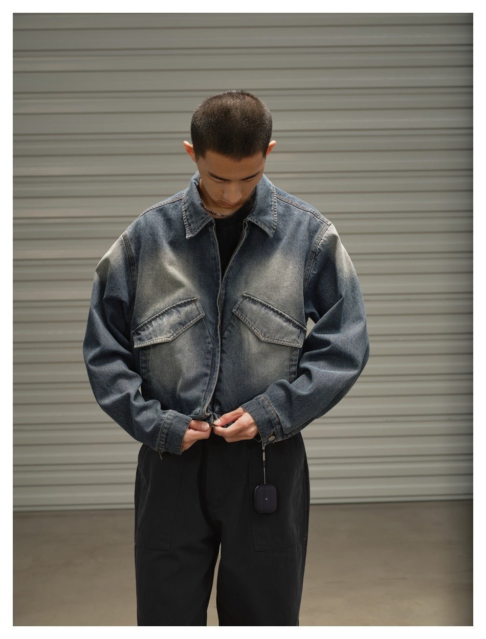 Vintage Washed Denim Chambray Jacket on Sale - Men's and Women's Long Sleeve Classic Style - Seakoff