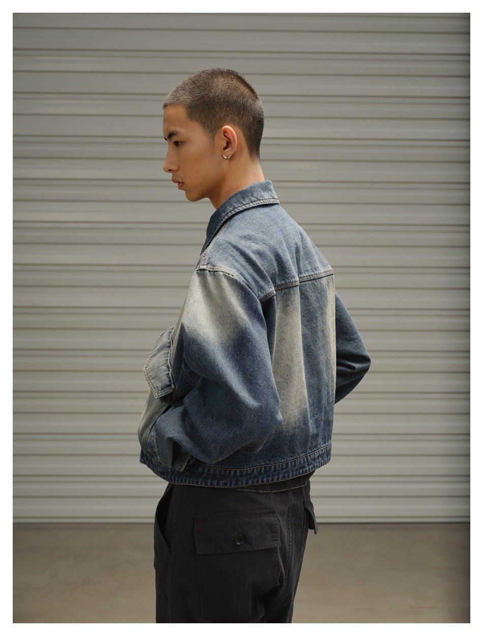 Vintage Washed Denim Chambray Jacket on Sale - Men's and Women's Long Sleeve Classic Style - Seakoff