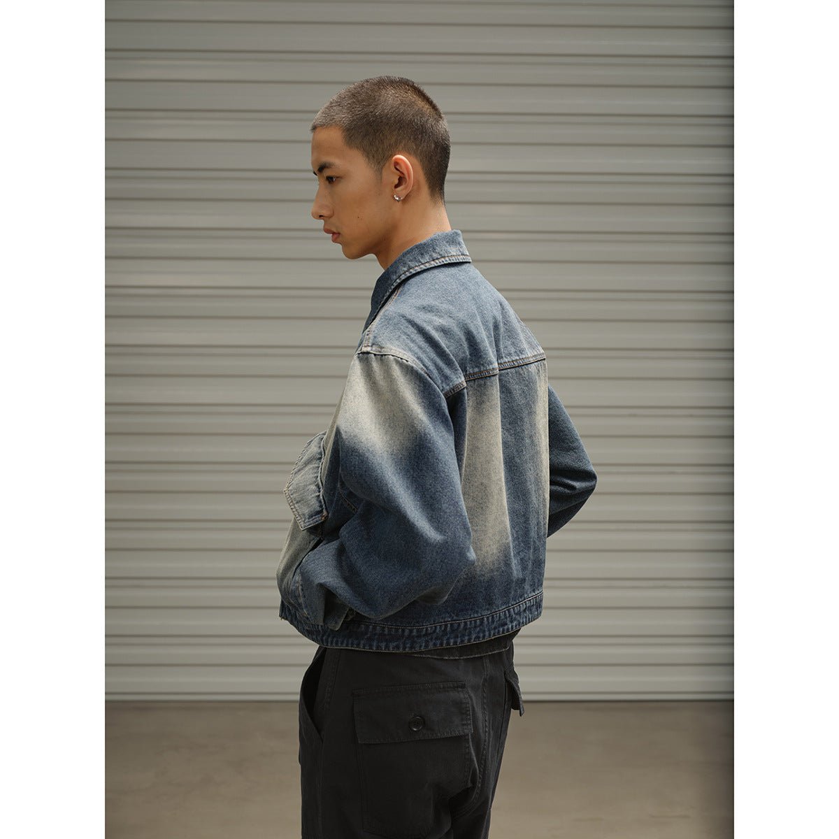 Vintage Washed Denim Chambray Jacket on Sale - Men's and Women's Long Sleeve Classic Style - Seakoff