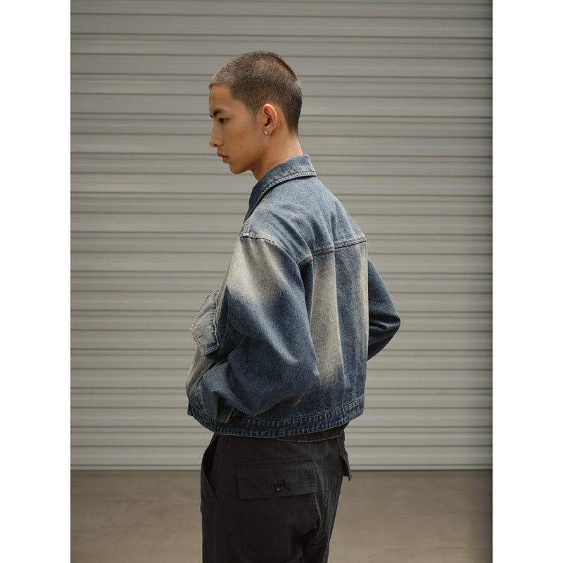 Vintage Washed Denim Chambray Jacket on Sale - Men's and Women's Long Sleeve Classic Style - Seakoff