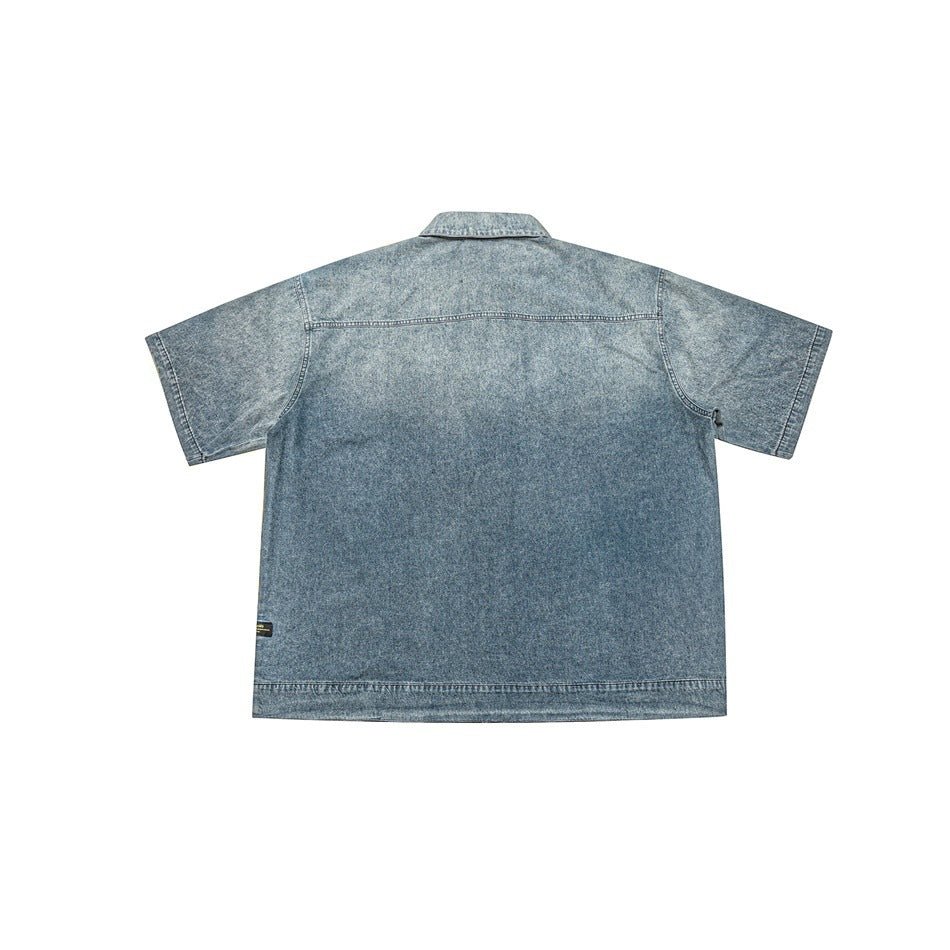 Vintage Washed Denim Chambray Shirt on Sale - Men's and Women's Short Sleeve Classic Style - Seakoff