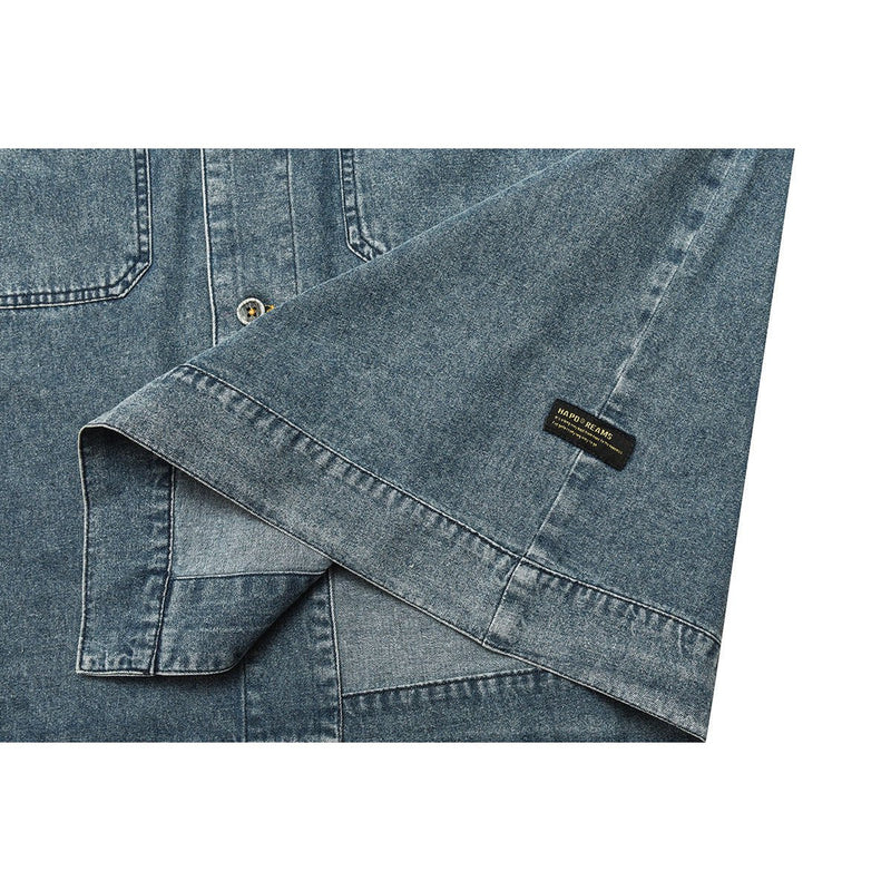 Vintage Washed Denim Chambray Shirt on Sale - Men's and Women's Short Sleeve Classic Style - Seakoff