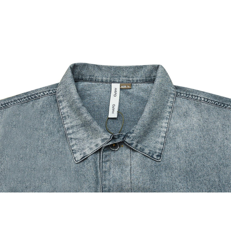 Vintage Washed Denim Chambray Shirt on Sale - Men's and Women's Short Sleeve Classic Style - Seakoff
