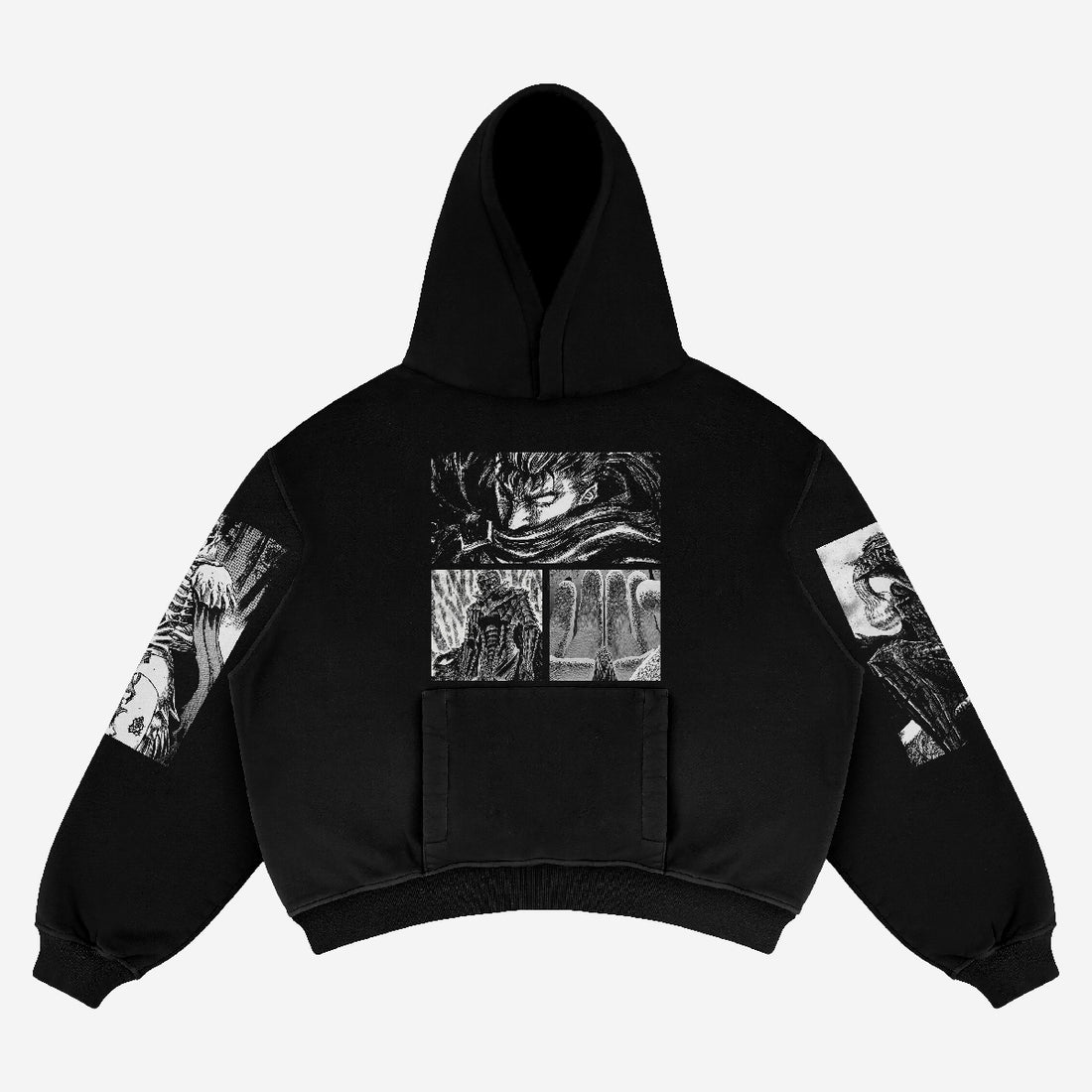 Berserk Manga Panel Hoodie – Black Oversized Streetwear